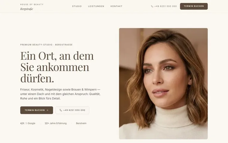 Webdesign-Beispiel Beauty-Studio