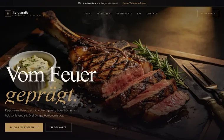 Webdesign-Beispiel Steakhouse