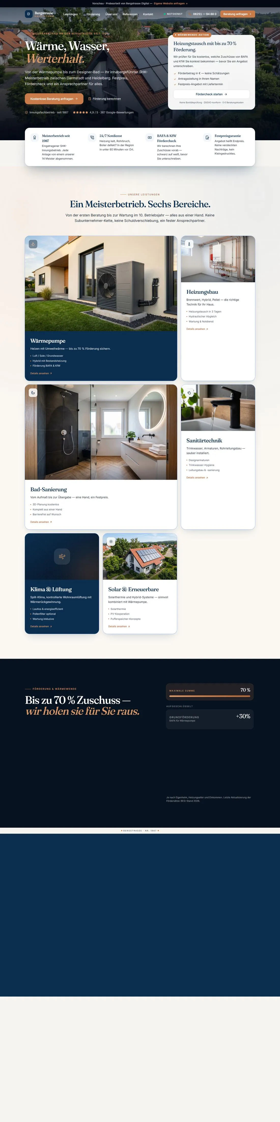 Webdesign-Beispiel Haustechnik