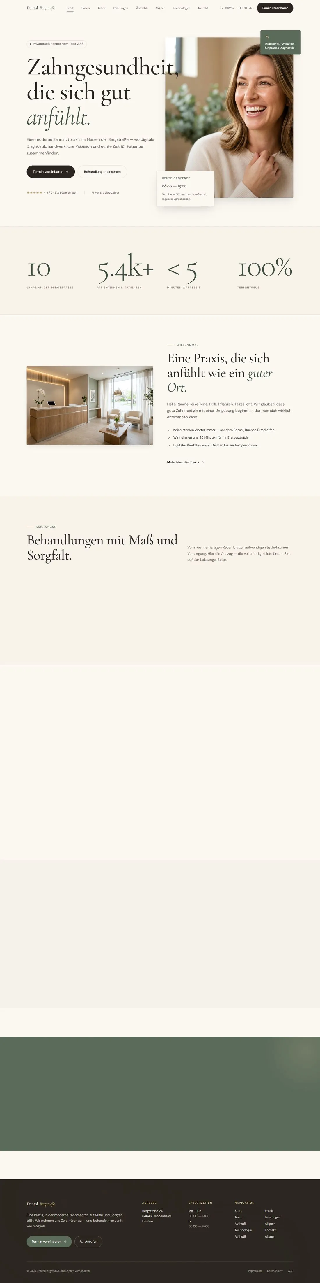 Webdesign-Beispiel Zahnarztpraxis